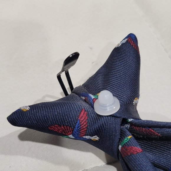 Little Boys 11" Clip-on Navy Blue Tie With Duck Pattern - Picture 2 of 4